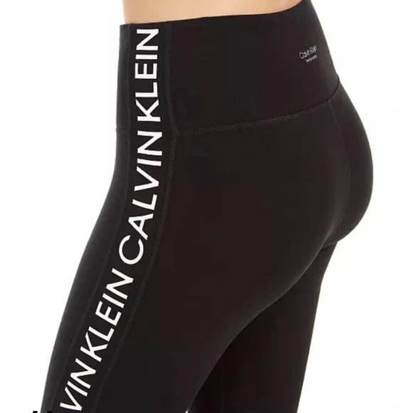 Calvin Klein Performance Black Leggings with Logo Detail - Picture 4 of 5